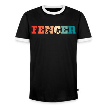 Retro Fechten Vintage Fechten - Männer Kontrast-T-Shirt - Schwarz/Weiß - Vorne - AI Model Female 172 light (172cm) & AI Model Male 178 light (178cm)