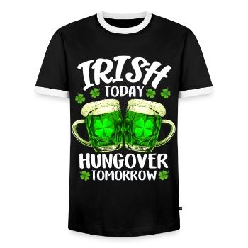 Saint-Patrick Cloverleaf Irish Beer Cadeau - T-shirt contrasté Homme - noir/blanc - Devant - AI Model Female 172 light (172cm) & AI Model Male 178 light (178cm)