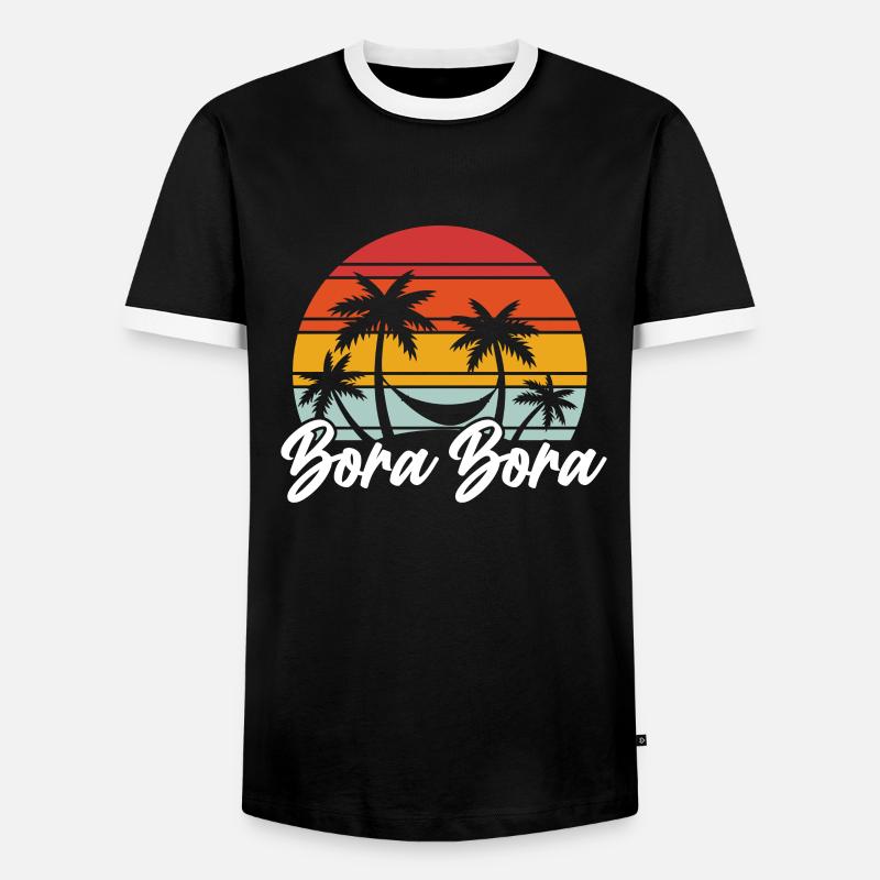 Bora Bora - Men's Ringer Shirt - black/white