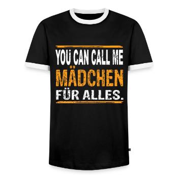 You Can Call Me Mädchen für Alles - Männer Kontrast-T-Shirt - Schwarz/Weiß - Vorne - AI Model Female 172 light (172cm) & AI Model Male 178 light (178cm)