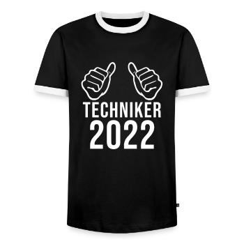 Techniker 2022 Abschluss Bestanden Sprüche - Männer Kontrast-T-Shirt - Schwarz/Weiß - Vorne - AI Model Female 172 light (172cm) & AI Model Male 178 light (178cm)