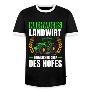 Landwirtschaft Nachwuchs Landwirt Traktor - Männer Kontrast-T-Shirt - Schwarz/Weiß - Vorne - AI Model Female 172 light (172cm) & AI Model Male 178 light (178cm)