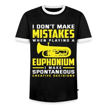 Euphonium Euphoniste Euphonistine - T-shirt contrasté Homme - noir/blanc - Devant - AI Model Female 172 light (172cm) & AI Model Male 178 light (178cm)