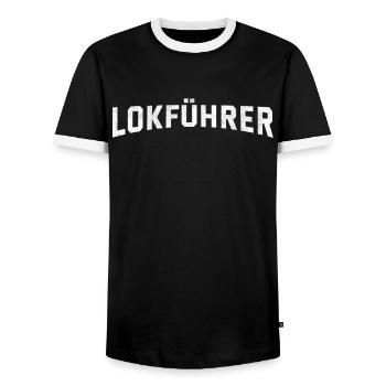 Lokführer - Männer Kontrast-T-Shirt - Schwarz/Weiß - Vorne - AI Model Female 172 light (172cm) & AI Model Male 178 light (178cm)