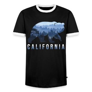 Kalifornien - Männer Kontrast-T-Shirt - Schwarz/Weiß - Vorne - AI Model Female 172 light (172cm) & AI Model Male 178 light (178cm)