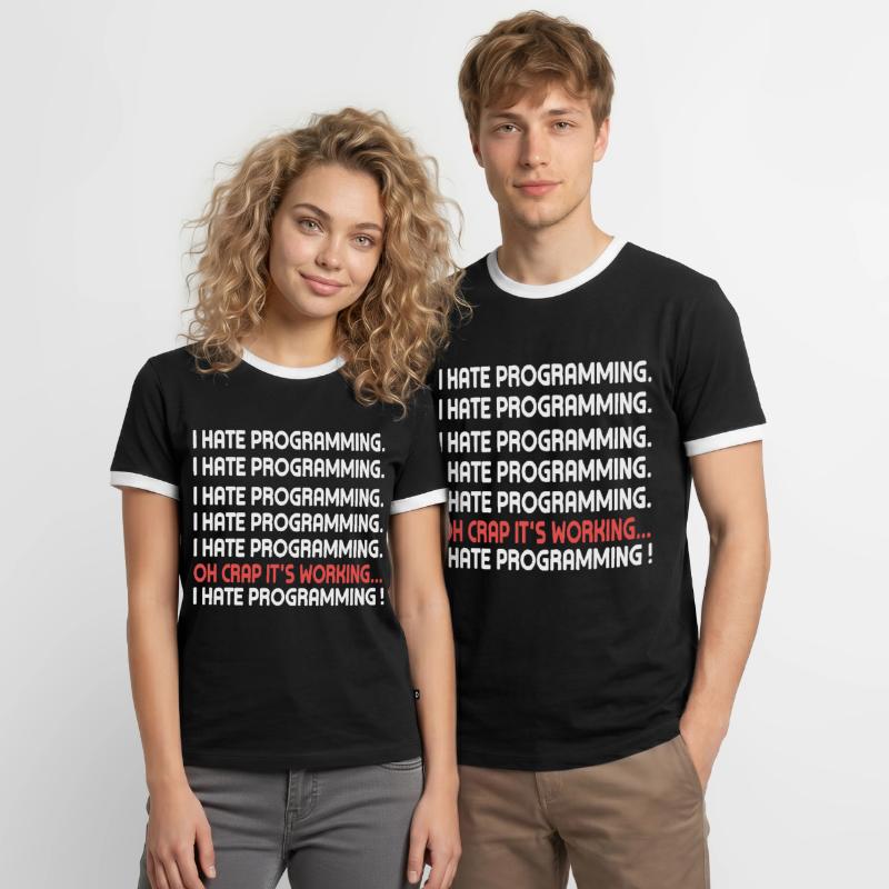 PC Programming Coding Program Internet Computer Men's Ringer Shirt