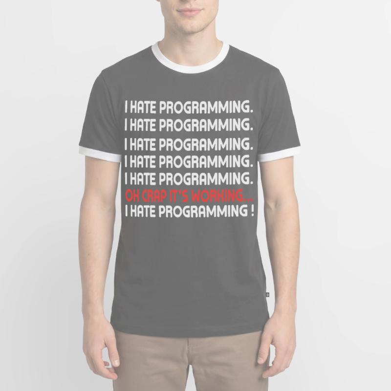 PC Programming Coding Program Internet Computer Men's Ringer Shirt