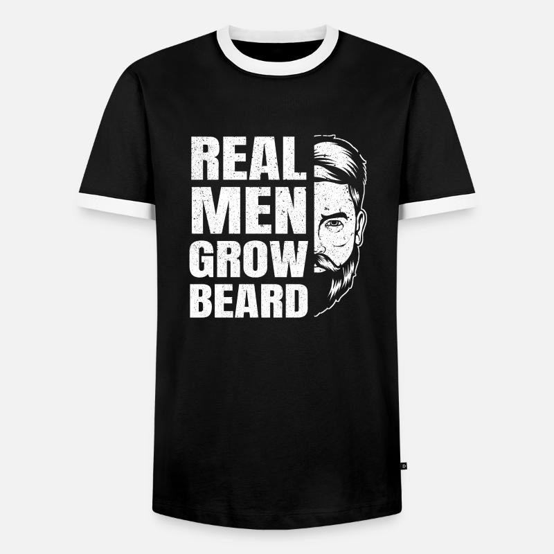 Vollbart Bart Bartträger Hipster Mann - Männer Kontrast-T-Shirt - Schwarz/Weiß