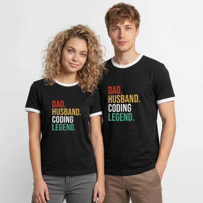 Ehemann Vater Papa Coder Coding Informatiker Männer Kontrast-T-Shirt