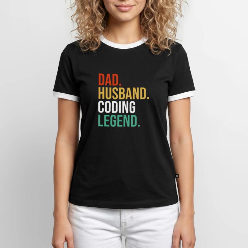 Ehemann Vater Papa Coder Coding Informatiker Männer Kontrast-T-Shirt