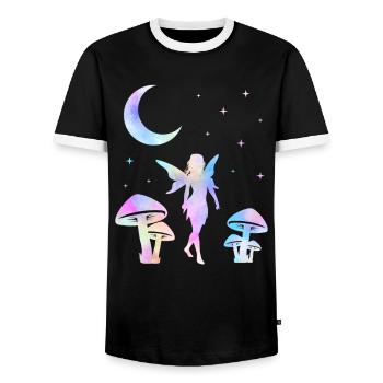 Fée Magique Elfe Conte de Fées Dames Fille Cadeau - T-shirt contrasté Homme - noir/blanc - Devant - AI Model Female 172 light (172cm) & AI Model Male 178 light (178cm)