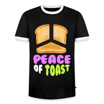 Peace Of Toast Bread Toast Breakfast - Men's Ringer Shirt - black/white - Front - AI Model Female 172 light (172cm) & AI Model Male 178 light (178cm)