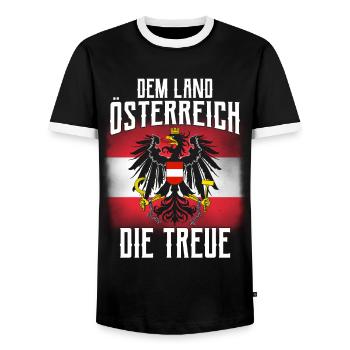 Österreich Flagge Wien Tirol Steiermark Austria - Männer Kontrast-T-Shirt - Schwarz/Weiß - Vorne - AI Model Female 172 light (172cm) & AI Model Male 178 light (178cm)