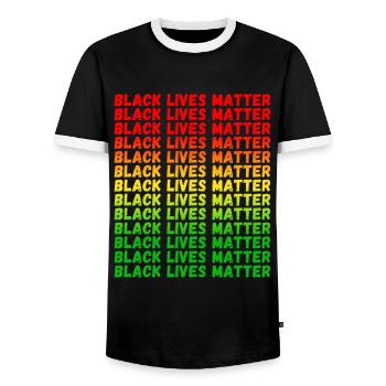 Black Lives Matter Melanin Kings Queens - T-shirt contrasté Homme - noir/blanc - Devant - AI Model Female 172 light (172cm) & AI Model Male 178 light (178cm)