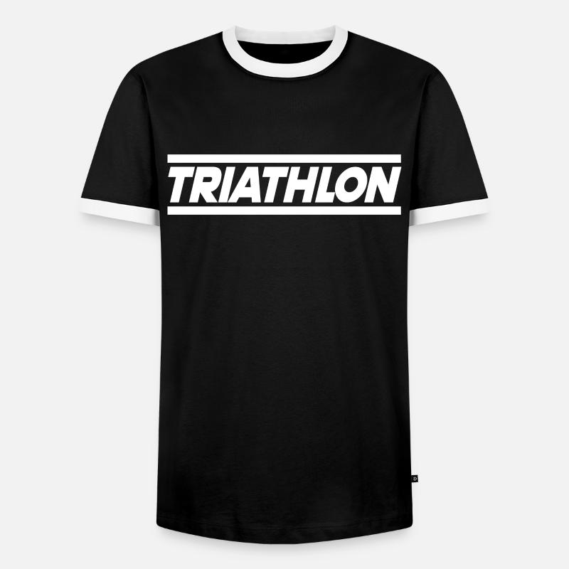 Triathlon - Männer Kontrast-T-Shirt - Schwarz/Weiß