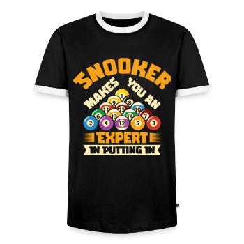 Billard Pool Billard Billardkugel Billardkö 8Ball - Männer Kontrast-T-Shirt - Schwarz/Weiß - Vorne - AI Model Female 172 light (172cm) & AI Model Male 178 light (178cm)