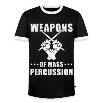 Cadeau de batteur batteur - T-shirt contrasté Homme - noir/blanc - Devant - AI Model Female 172 light (172cm) & AI Model Male 178 light (178cm)