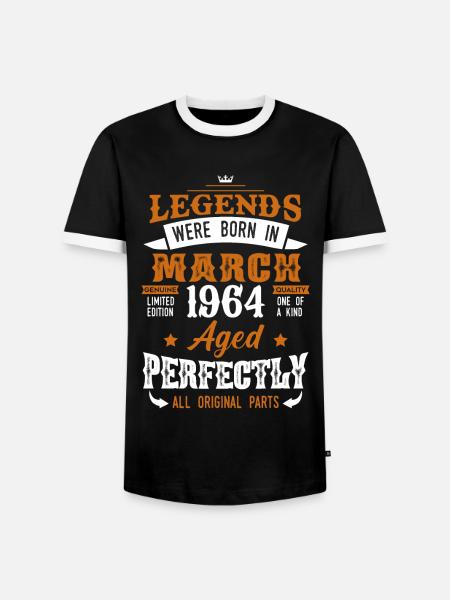 Né en 1964 Legends Cadeau d’anniversaire - T-shirt contrasté Homme - noir/blanc