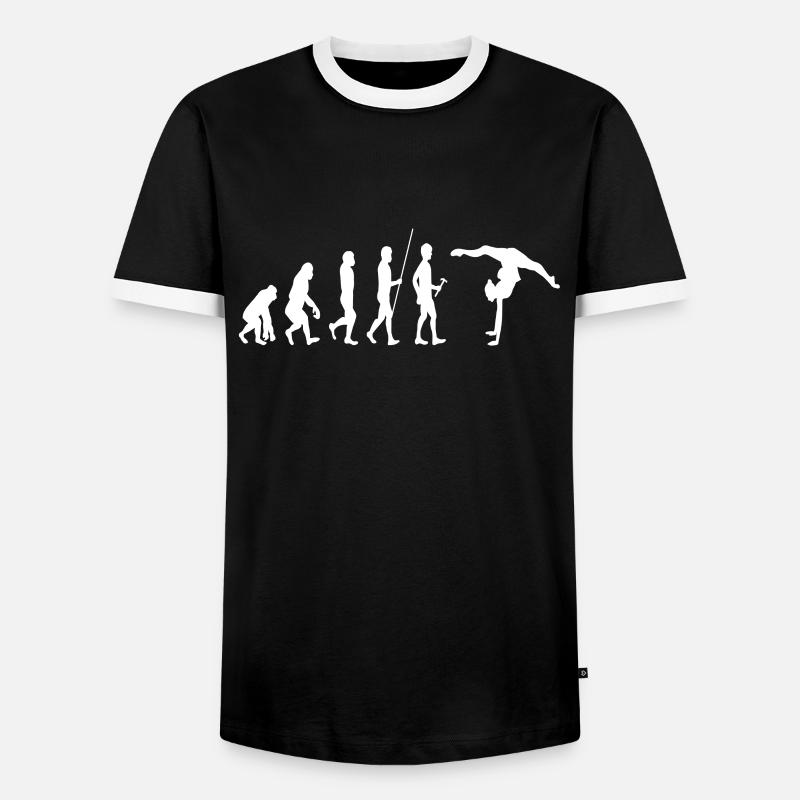 Turnen Evolution - Männer Kontrast-T-Shirt - Schwarz/Weiß