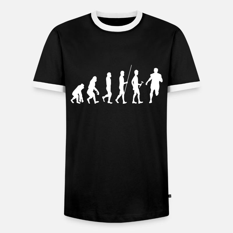 Laufsport Evolution - Männer Kontrast-T-Shirt - Schwarz/Weiß