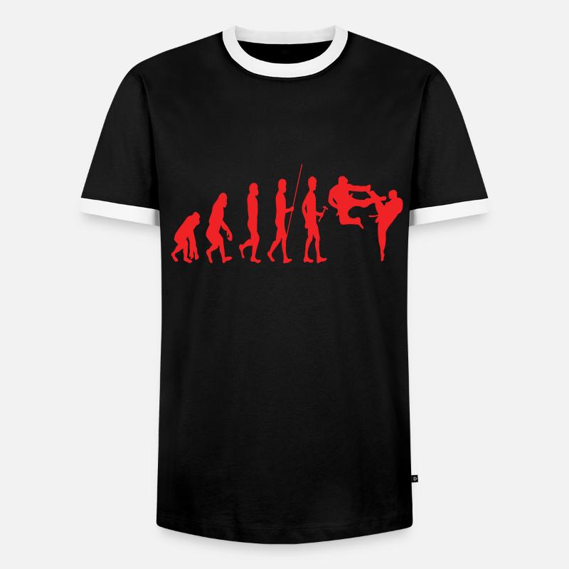 Évolution du karaté - T-shirt contrasté Homme - noir/blanc