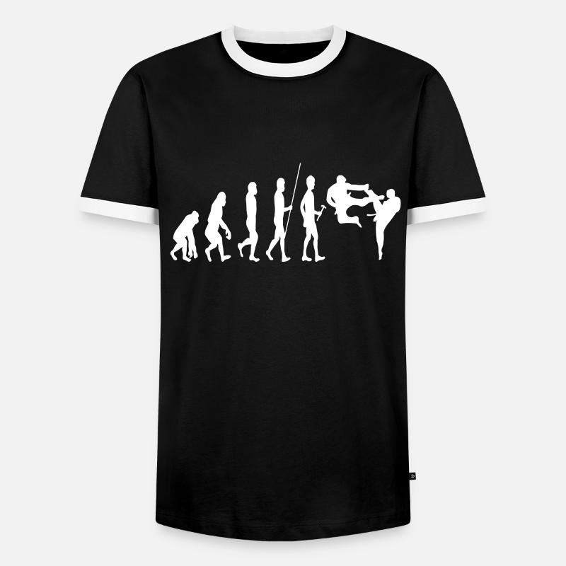 Karate Evolution - Männer Kontrast-T-Shirt - Schwarz/Weiß