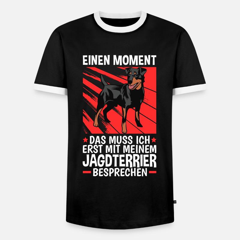 Mit Jagdterrier besprechen Deutscher Jagdterrier - Männer Kontrast-T-Shirt - Schwarz/Weiß
