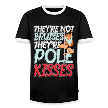 They're not bruises they're pole kisses - Männer Kontrast-T-Shirt - Schwarz/Weiß - Vorne - AI Model Female 172 light (172cm) & AI Model Male 178 light (178cm)