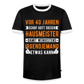 Hausmeister 40. Geburtstag Geschenk für Männer - Männer Kontrast-T-Shirt - Schwarz/Weiß - Vorne - AI Model Female 172 light (172cm) & AI Model Male 178 light (178cm)