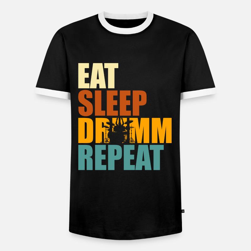 Drums Drummer Drummer Drummer - Men's Ringer Shirt - black/white