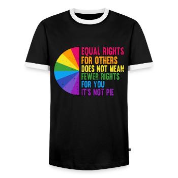 Equal Rights For Others LGBT Bi Pride Month - Männer Kontrast-T-Shirt - Schwarz/Weiß - Vorne - AI Model Female 172 light (172cm) & AI Model Male 178 light (178cm)