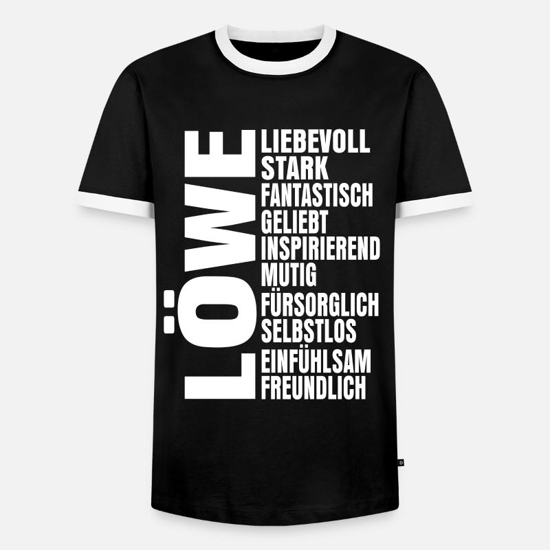 Sternzeichen Löwe - Männer Kontrast-T-Shirt - Schwarz/Weiß