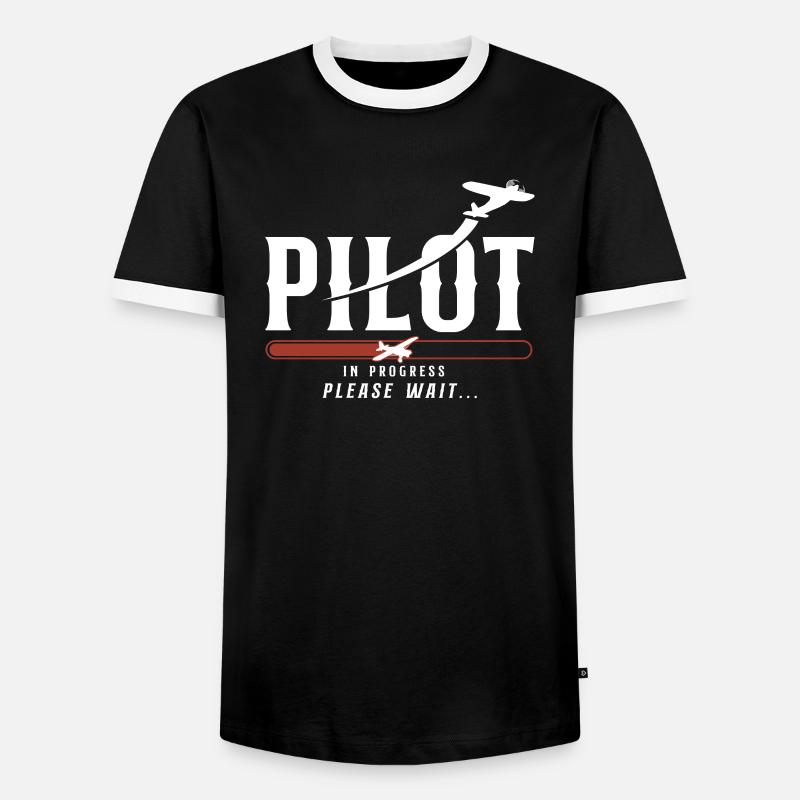 Airplane Pilot Future Pilot - Men's Ringer Shirt - black/white