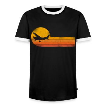 Airplane Pilot Vintage - Men's Ringer Shirt - black/white - Front - AI Model Female 172 light (172cm) & AI Model Male 178 light (178cm)