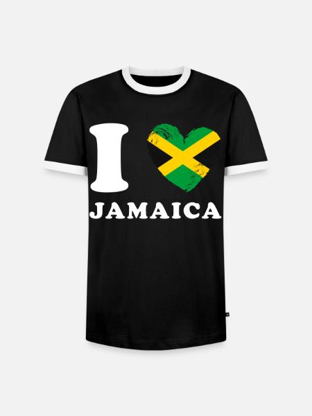 I love Jamaica - Männer Kontrast-T-Shirt - Schwarz/Weiß