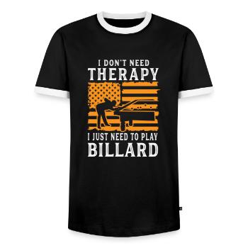Billiards Pool Billiards Billiards Ball Billiards Cook 8Ball - Men's Ringer Shirt - black/white - Front - AI Model Female 172 light (172cm) & AI Model Male 178 light (178cm)