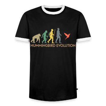 Colibris ailes rapides battant colibri - T-shirt contrasté Homme - noir/blanc - Devant - AI Model Female 172 light (172cm) & AI Model Male 178 light (178cm)