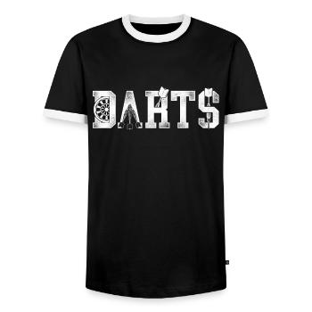 Fléchettes Vintage Fléchettes - T-shirt contrasté Homme - noir/blanc - Devant - AI Model Female 172 light (172cm) & AI Model Male 178 light (178cm)