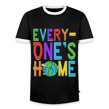 Anniversaire de conservation du Jour de la Terre de la maison de tout le monde - T-shirt contrasté Homme - noir/blanc - Devant - AI Model Female 172 light (172cm) & AI Model Male 178 light (178cm)