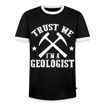 Geologie - Männer Kontrast-T-Shirt - Schwarz/Weiß - Vorne - AI Model Female 172 light (172cm) & AI Model Male 178 light (178cm)