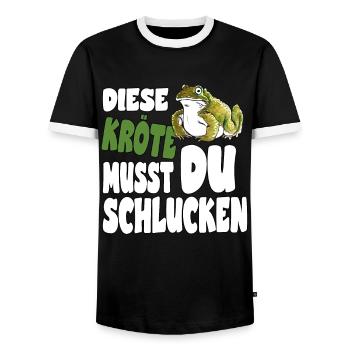 Diese Kröte musst du schlucken für eine Kröten - Männer Kontrast-T-Shirt - Schwarz/Weiß - Vorne - AI Model Female 172 light (172cm) & AI Model Male 178 light (178cm)