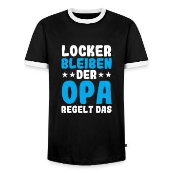 Opa Großvater Bester Opa Großvater Geschenk - Männer Kontrast-T-Shirt - Schwarz/Weiß - Vorne - AI Model Female 172 light (172cm) & AI Model Male 178 light (178cm)