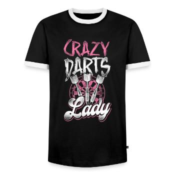 Darts Girl Vintage Crazy Darts - T-shirt contrasté Homme - noir/blanc - Devant - AI Model Female 172 light (172cm) & AI Model Male 178 light (178cm)