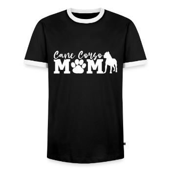 Cane Corso Molosser Cadeau Dogue Italien - T-shirt contrasté Homme - noir/blanc - Devant - AI Model Female 172 light (172cm) & AI Model Male 178 light (178cm)