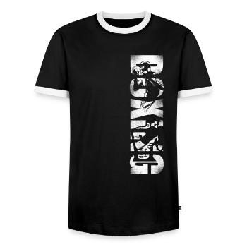 Boxing Vintage Boxing - Men's Ringer Shirt - black/white - Front - AI Model Female 172 light (172cm) & AI Model Male 178 light (178cm)