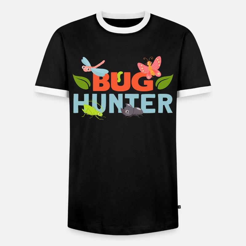 Bug Hunter Collecting Ideabettle - Männer Kontrast-T-Shirt - Schwarz/Weiß