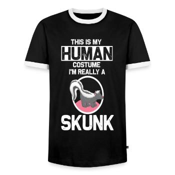 stinktiere stinken säugetier verteidigen stinktier - Männer Kontrast-T-Shirt - Schwarz/Weiß - Vorne - AI Model Female 172 light (172cm) & AI Model Male 178 light (178cm)