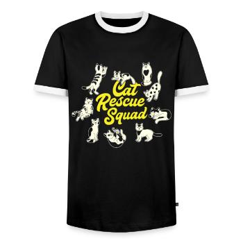 Animal Rights Activist Vegan Vegetarian Animal Lovers Animal - Men's Ringer Shirt - black/white - Front - AI Model Female 172 light (172cm) & AI Model Male 178 light (178cm)