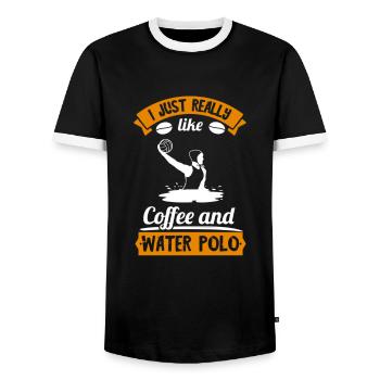 Wasserball Wasserballspieler Wasserpolo Geschenk - Männer Kontrast-T-Shirt - Schwarz/Weiß - Vorne - AI Model Female 172 light (172cm) & AI Model Male 178 light (178cm)