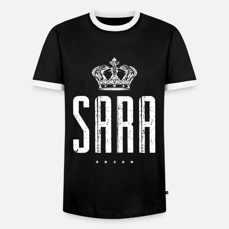 Sara - Men's Ringer Shirt - black/white